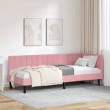 vidaXL Kutni okvir kreveta s uzglavljem Ružičasta 80 x 200 cm Baršun Cijene