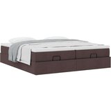 vidaXL Otomanski posteljni okvir z vzmetnicami rjav 200x200 cm blago | Shoptok.si