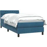 Box spring postelja z vzmetnico temno modra 80x220 cm žamet, (21790770) | Shoptok.si