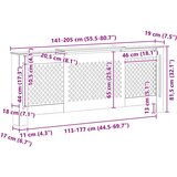  Pokrov za radijator MDF crni 205 cm | shoptok.hr