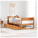 vidaXL Posteljni okvir brez vzmetnice voščeno rjav 90x190 cm borovina Cene
