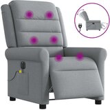 vidaXL Električni masažni naslanjač svetlo sivo blago Cene