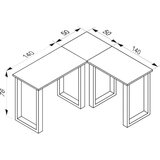 MID.YOU Kotna Pisalna Miza Lona, Bela, Črna | Shoptok.si