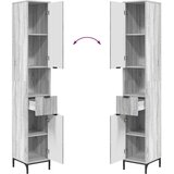 vidaXL Visoka kopalniška omara z vrati Siva sonoma 31.5 x 33 x 190 cm | Shoptok.si