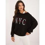 Fashion Hunters Black women's sweatshirt without hood with insulation