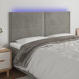  LED uzglavlje svjetlosivo 200x5x118/128 cm baršunasto | shoptok.hr