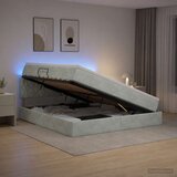  LED krevet za pohranu s madracem Svjetlosiva 140 x 190 cm | shoptok.hr