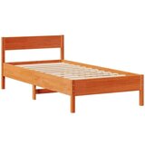 vidaXL Knjižna postelja brez ležišča vošč. rjava 90x200 cm borovina | Shoptok.si