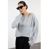 TRENDYOLMILLA Ženski džemper TWOAW25HI00327, svetlosiva | Eponuda.com