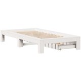 vidaXL Posteljni okvir brez vzmetnice bel 90x190 cm trdna borovina | Shoptok.si