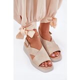 Boto Ladies Wedge Sandals Made Of Eco Leather Golden Quilara | ePonuda.com