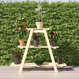 vidaXL Stojalo za rože 101x23x79 cm trdna borovina | Shoptok.si