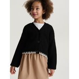 Reserved - Vesta s ukrasnim pletivom - crno | shoptok.hr