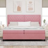 Box spring krevet s madracem Ružičasta 200 x 200 cm Bar&amp;scaron;un - Ružičasta 200 x 200 cm Kristal s dugmadima Slike