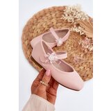 EVENTO Pink Velcro Fastening Children's Glitter Ballerina Shoes Jeylin | Shoptok.si