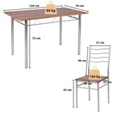  5-dijelni set za blagovanje kuhinjski stol s 4 stolice blagovačka grupa s visokim naslonima orah | shoptok.hr