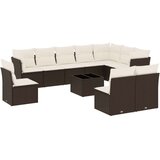vidaXL 11-dijelni set vrtnih sofa od poliratana s jastucima smeđi | shoptok.hr