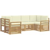  Set vanjskih sofa 6 pcs Bijela i krem 245 x 130,5 x 73 cm | Eponuda.com