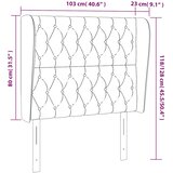 Uzglavlje s ušima tamnoplavo 103x23x118/128 cm baršunasto | shoptok.hr