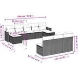  10-dijelni set vrtnih sofa od poliratana s jastucima sivi | shoptok.hr