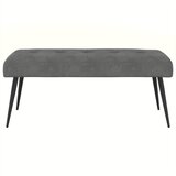  Klupa s gumbastim tkanjem Tamnosiva 110 x 40 x 46 cm Baršun | shoptok.hr