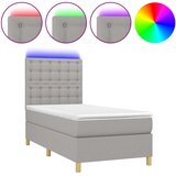  box spring s madracem LED svjetlosivi 90x200 cm tkanina | shoptok.hr