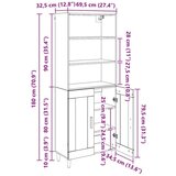 vidaXL Highboard Staro drvo 69,5 x 32,5 x 180 cm Konstruirano drvo | shoptok.hr