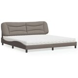 vidaXL Krevet s madracem smeđesivi 200x200 cm od tkanine | shoptok.hr