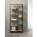 Unique Furniture Crna/u prirodnoj boji biblioteka u dekoru hrasta 80x180x35 cm Altino – | shoptok.hr