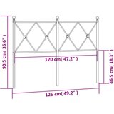  Metalno uzglavlje bijelo 120 cm | shoptok.hr