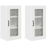 vidaXL Stenska kuhinjska omarica s polico 2 pcs Bela 40 x 31 x 80 cm | Shoptok.si