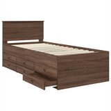  Krevet na dan Smeđi hrast i crna 75 x 190 cm Konstruirano drvo | shoptok.hr