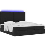  Otomanski krevet s madracem i LED crni 160x200cm tkanine | shoptok.hr