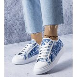 Gemre White-blue fabric sneakers Aucoin | Shoptok.si