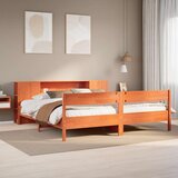 Krevet s regalom za knjige bez madraca 200x200 cm od borovine u