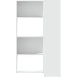  Kutni regal za knjige s 4 razine bijeli 85 x 85 x 140 cm drveni | shoptok.hr