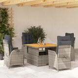  5-dijelni vrtni blagovaonski set sivi od poliratana Siva Dužina stola 110 cm | shoptok.hr
