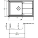 Sandonna SUDOPERA INES GRAFIT SIVA 780x500/201 mm | ePonuda.com