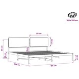  Krevetni okvir s tapiciranim uzglavljem Prirodna i tamnosiva - Prirodna i tamnosiva 180 x 200 cm | shoptok.hr