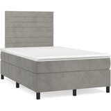 Box spring krevet s madracem svjetlosivi 120x200 cm baršunasti | shoptok.hr
