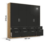 Rauch Möbel omara s klasičnimi vrati, siva, hrast artisan | Shoptok.si