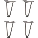  Noge s ukosnicama za stolić za kavu 4 kom. Prirodni čelik 20 cm Puni čelik | shoptok.hr