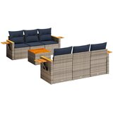  7-dijelni set vrtnih sofa od poliratana s jastucima sivi | shoptok.hr