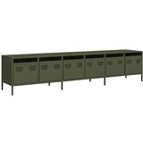 Maison Chic TV omarica - TV enota - Televizijska omarica olivno zelena 202x39x43,5 cm hladno valjano jeklo, (21701662) | Shoptok.si
