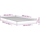  Okvir za krevet bijeli 100 x 200 cm od masivne borovine | Eponuda.ba