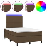  Krevet s oprugama i madracem LED tamnosmeđi 120x190 cm tkanina | shoptok.hr