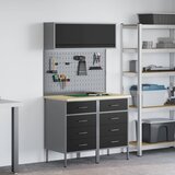  Set radnih ormarića s ladicama s policom s pohranom 5 pcs Crna | shoptok.hr
