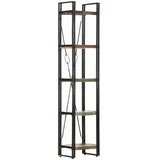 za knjige s 5 razina 40x30x180 cm od obnovljenog drva