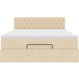  Otomanski krevet s madracem krem 140x190cm od tkanine | shoptok.hr