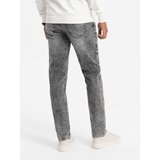 Ombre Spodnie męskie jeansowe STRAIGHT LEG - szare | shoptok.hr